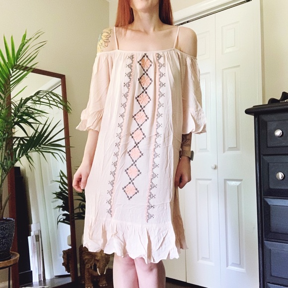 Boho Ruffle Embroidered Dress - Picture 5 of 7